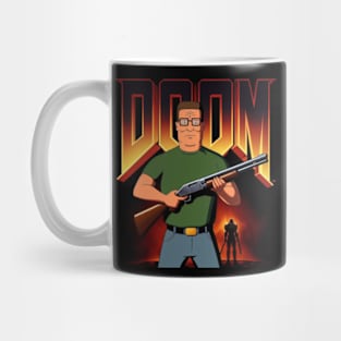 Hank Hill and Doom Guy Mug